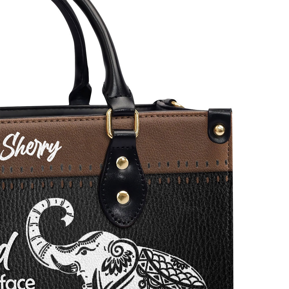 Personalized Christian Leather Bag, Unique Personalized Elephant Leather Handbag - May The Lord Make His Face Shine On Yo, Faith Handbag - Image 4