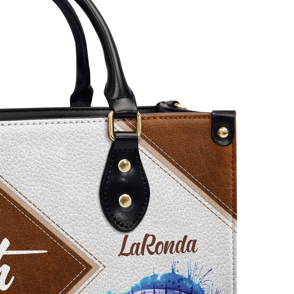 Personalized Christian Leather Bag, Walk By Faith, Not By Sight Leather Handbag, Faith Handbag - Image 4