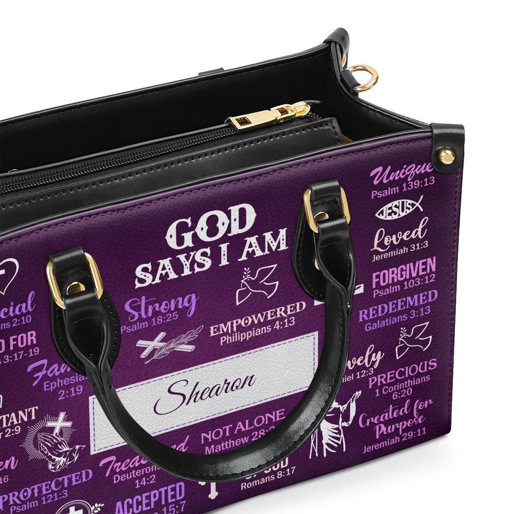 Personalized Christian Leather Bag, What God Says About You Leather Handbag, Scripture Gifts For Women Of God, Faith Handbag - Image 5