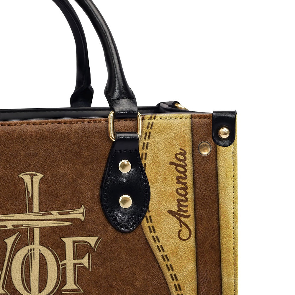 Personalized Christian Leather Bag, Woman Of Faith - Beautiful Personalized Lion Leather Handbag, Faith Handbag - Image 4