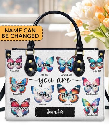 Personalized Christian Leather Bag, You Are Leather Handbag, Faith Handbag