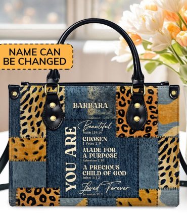 Personalized Christian Leather Bag, You Are Made For A Purpose Leather Handbag, Gift For Christian Friends, Faith Handbag