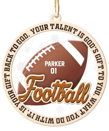 Personalized Football Christmas Ornament, Sports Christmas Ornament, Christmas Tree Ornaments
