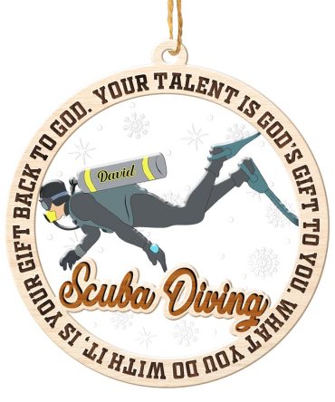 Personalized Scuba Diving Christmas Ornament, Sports Christmas Ornament, Christmas Tree Ornaments