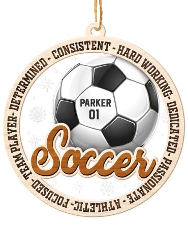 Personalized Soccer Christmas Ornament, Sports Christmas Ornament, Christmas Tree Ornaments