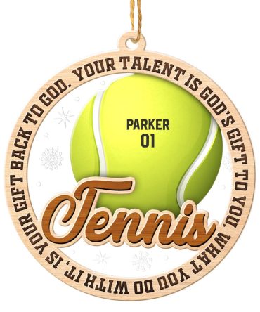 Personalized Tennis Christmas Ornament, Sports Christmas Ornament, Christmas Tree Ornaments