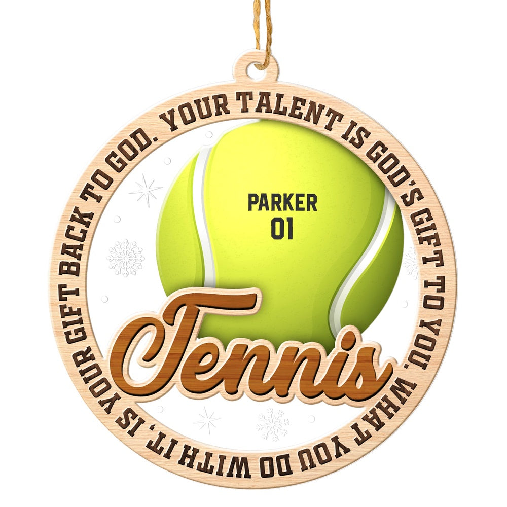 Personalized Tennis Christmas Ornament, Sports Christmas Ornament, Christmas Tree Ornaments