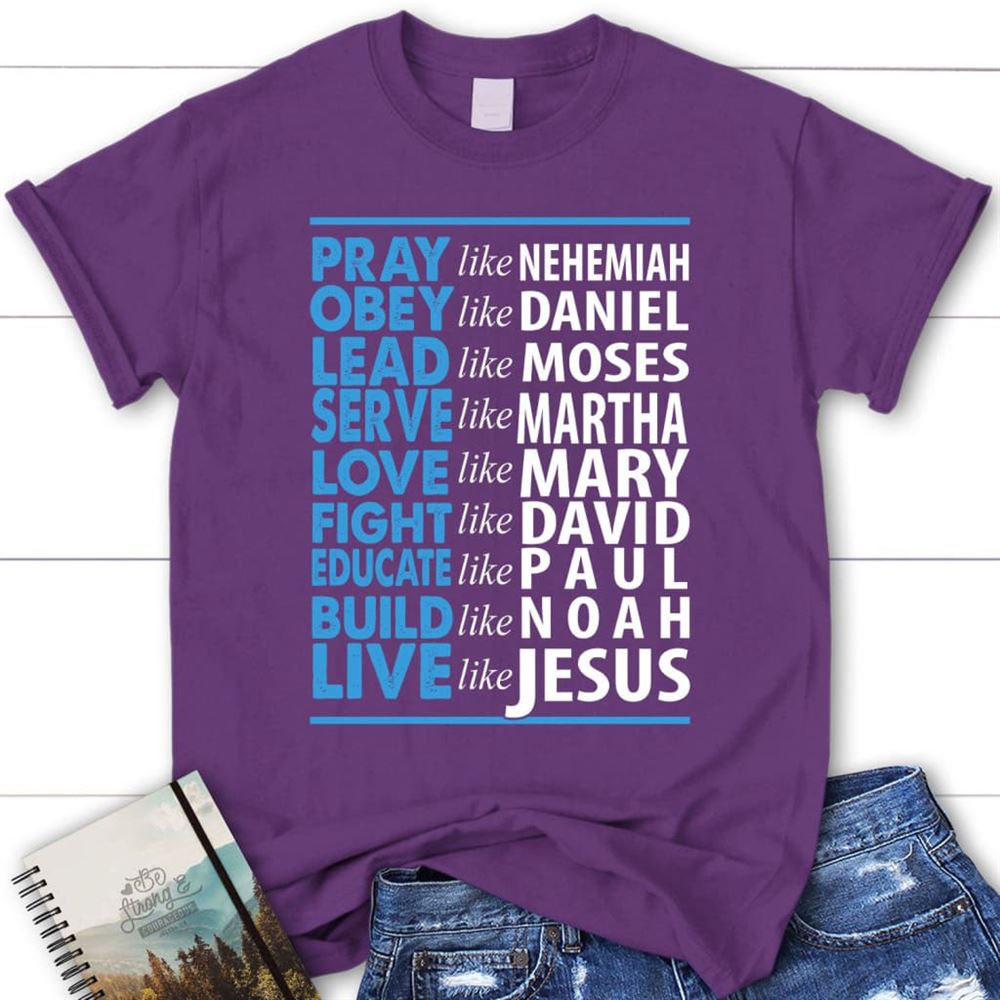 Pray Like Nehemiah Educate Like Paul Build Like Noad T Shirt, Blessed T Shirt, Bible T shirt, T shirt Women - Image 3