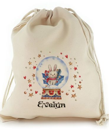 Rabbit Snow Globe Christmas Sack, Gift For Chidren, Christmas Bag Gift, Christmas Gift 2023