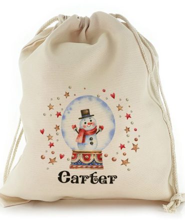 Snowman Hearts Snow Globe Christmas Sack, Gift For Chidren, Christmas Bag Gift, Christmas Gift 2023