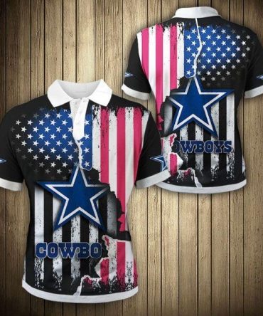 American Flag Dallas Cowboys Shirts, Custom Dallas Cowboys Polo Shirt, NFL Dallas Cowboys Sleeve Shirt