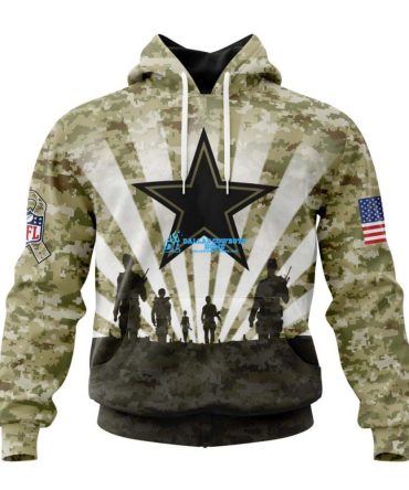 Army Dallas Cowboys Custom Name and Number Hoodie