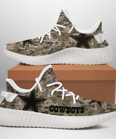 Army Dallas Cowboys Shoes, Custom Army Dallas Cowboys Yeezys Print Full, NFL Dallas Cowboys Sneaker For Men And Women