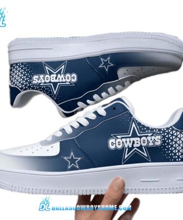 Blue Caro Dallas Cowboys Shoes, Custom Dallas Cowboys Air Force 1, NFL Dallas Cowboys Sneakers Print Full