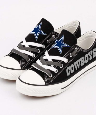 Dallas Cowboys Canvas Shoes, Custom Name Dallas Cowboys Low Top Shoes For Love, NFL Dallas Cowboys Sneakers Running