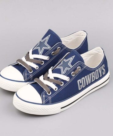 Dallas Cowboys Canvas Shoes, Custom Name Dallas Cowboys Low Top Shoes For You And Your Family, NFL Dallas Cowboys Sneakers