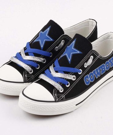 Dallas Cowboys Canvas Shoes, Custom Name Dallas Cowboys Low Top Shoes, NFL Dallas Cowboys Sneakers For Men And Women