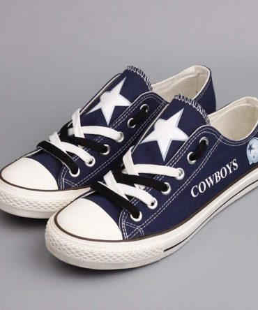 Dallas Cowboys Canvas Shoes, Custom Name Dallas Cowboys Low Top Shoes New Trend For Fans, NFL Dallas Cowboys Sneakers