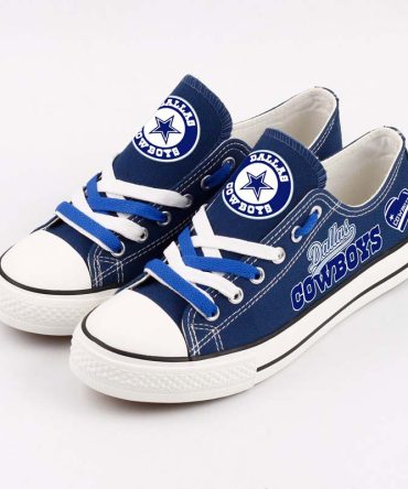 Dallas Cowboys Canvas Shoes For Family, Custom Name Dallas Cowboys Low Top Shoes Best Gift, NFL Dallas Cowboys Sneakers