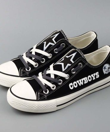Dallas Cowboys Canvas Shoes Gift For Fan Sport, Custom Name Dallas Cowboys Low Top Shoes, NFL Dallas Cowboys Sneakers