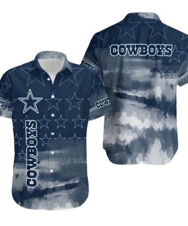 Dallas Cowboys Hawaiian Shirt N03 Tropical Flower Short Sleeve Slim Fit Body