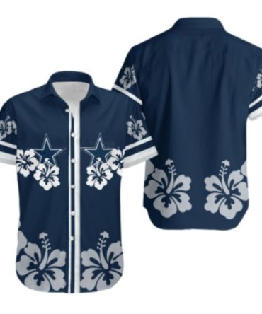 Dallas Cowboys Hawaiian Shirt N14 Tropical Flower Short Sleeve Slim Fit Body