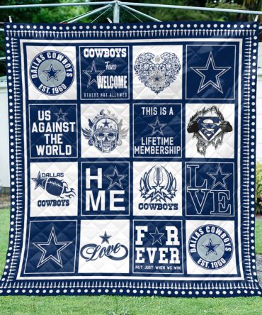 Dallas Cowboys Quilt, Custom Dallas Cowboys Quilt Blanket Best Gift Ever, NFL Dallas Cowboys Breathable Quilt Print Full