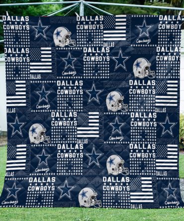 Dallas Cowboys Quilt, Custom Dallas Cowboys Quilt Blanket, NFL Dallas Cowboys Breathable Quilt