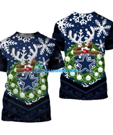 Dallas Cowboys christmas t shirt custom Reindeer