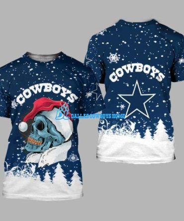 Dallas Cowboys christmas t shirt custom skull