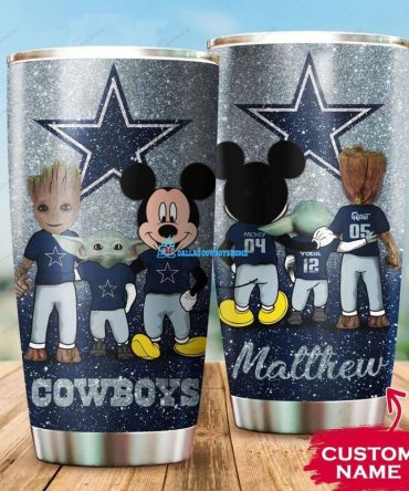 Dallas Cowboys custom mickey 3D tumbler for sale