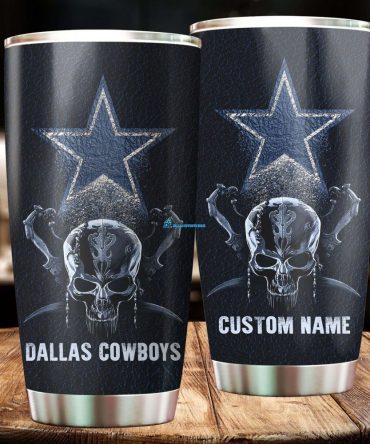 Dallas Cowboys custom skull 3D on tumbler