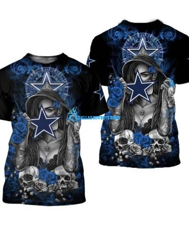 Dallas Cowboys skull t shirt K009