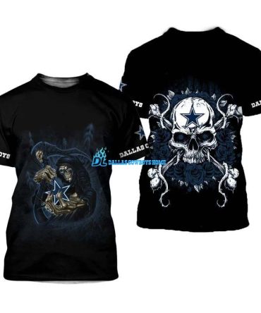 Dallas Cowboys skull t shirt K011