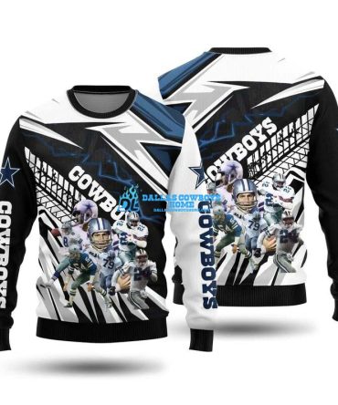 Dallas Cowboys sweater men's black and white