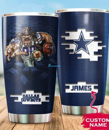 Dallas Cowboys tumbler with straw