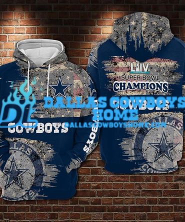 Flag American Camo Dallas Cowboys Print Full 3D Hoodie