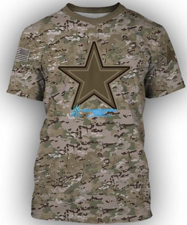 Dallas cowboys camo style all over print tshirt