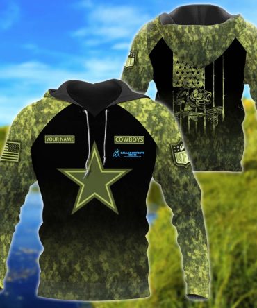 Men's Camo Custom Dallas Cowboys Green Hoodie