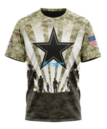 Men's Camo Custom Name Dallas Cowboys 3D Print Full T Shirt