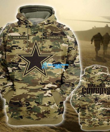 Men's Camo Dallas Cowboys Brown Custom 3D Hoodie