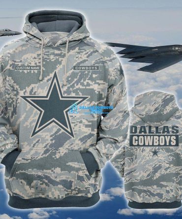 Men's Camo Dallas Cowboys Grey Custom 3D Hoodie