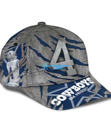 Men's Custom Dak Prescott Grey Dallas Cowboys Legend Player Cap