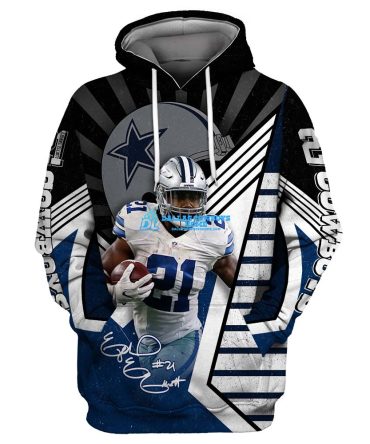 Men's Ezekiel Elliott Custom Dallas Cowboys Limited Legend Player Hoodie