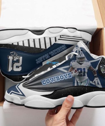 Men's Ezekiel Elliott White Dallas Cowboys Limited Legend Play Air Jordan 13
