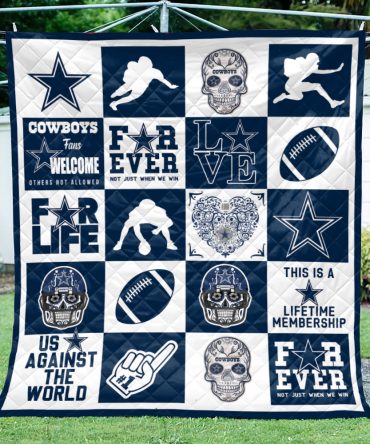 Dallas Cowboys Quilt Gift For Fan, Custom Dallas Cowboys Quilt Blanket, NFL Dallas Cowboys Breathable Quilt