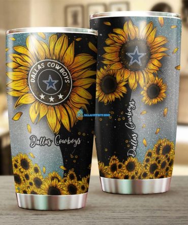 NFL Dallas Cowboys football sunflower tumbler