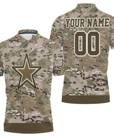 Personalized Army Dallas Cowboys Shirts, Custom Dallas Cowboys Polo Shirts, NFL Dallas Cowboys Sleeve Polo