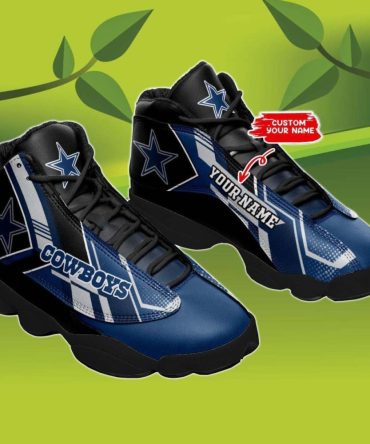 Personalized Cowboys Jordan Shoes, Custom Name Dallas Cowboys Jordan 13 New Trend For Fans, NFL Dallas Cowboys Sneakers