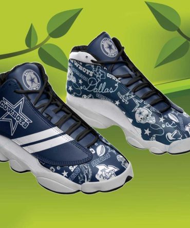 Personalized Cowboys Jordan Shoes For Family, Custom Name Dallas Cowboys Jordan 13 Best Gift, NFL Dallas Cowboys Sneakers